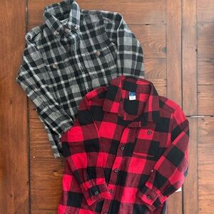 Duluth Old Navy Flannel Plaid Button Down Shirt Bundle Size 5